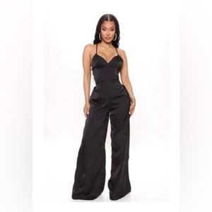 Fashion Nova So In Love Satin Jumpsuit